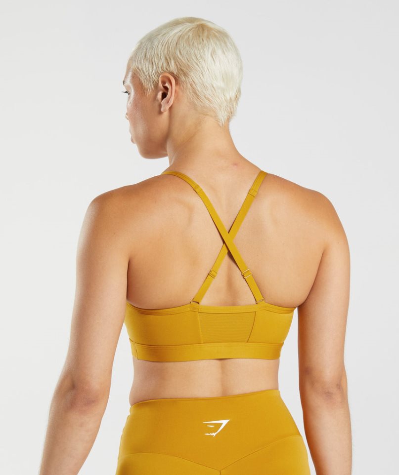 Staniki Sportowe Gymshark Ruched Damskie Żółte | PL 214OLF